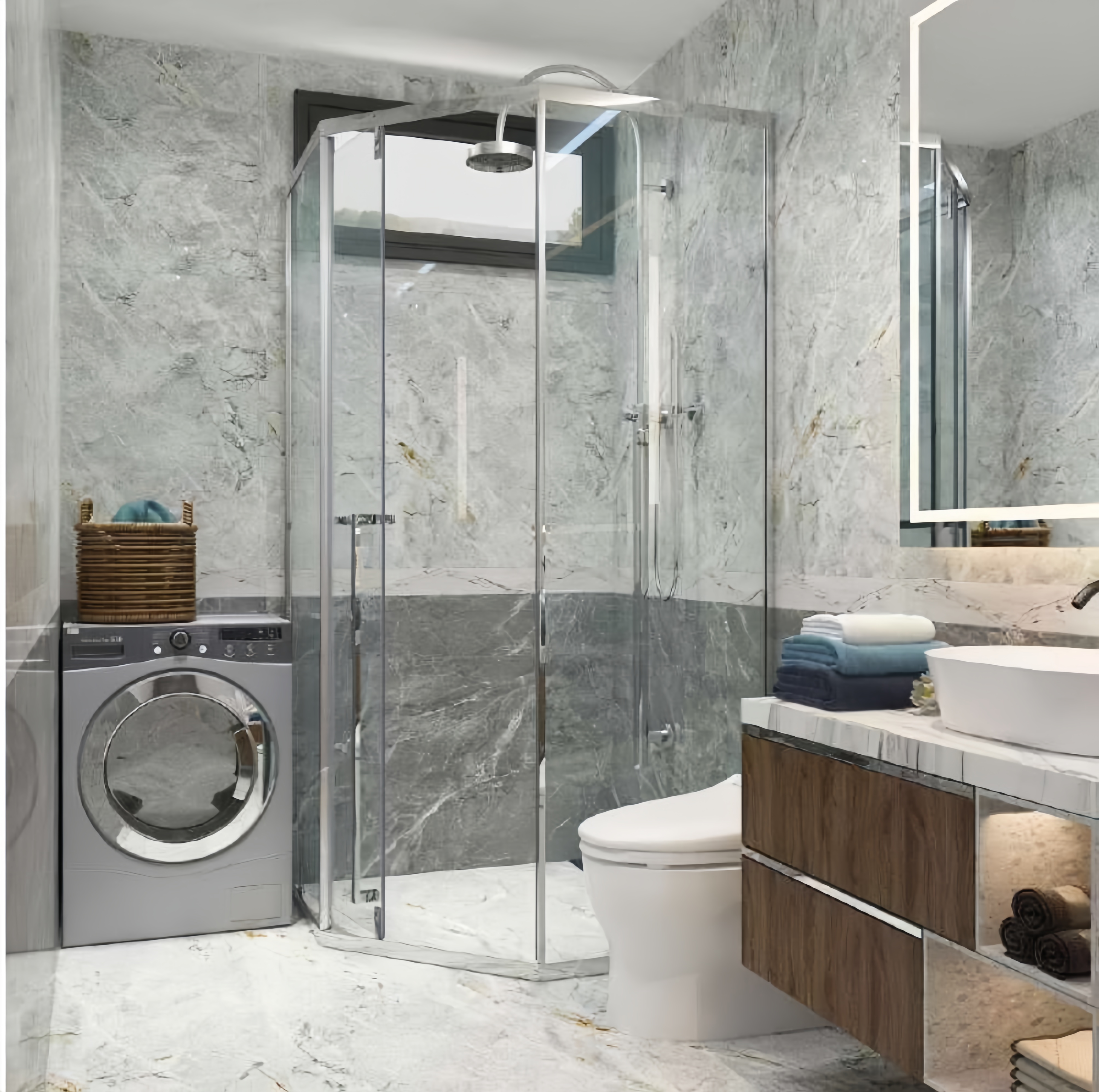 PHÒNG TẮM KÍNH CAO CẤP 135° CỬA LÙA XẾP - NHẬP KHẨU